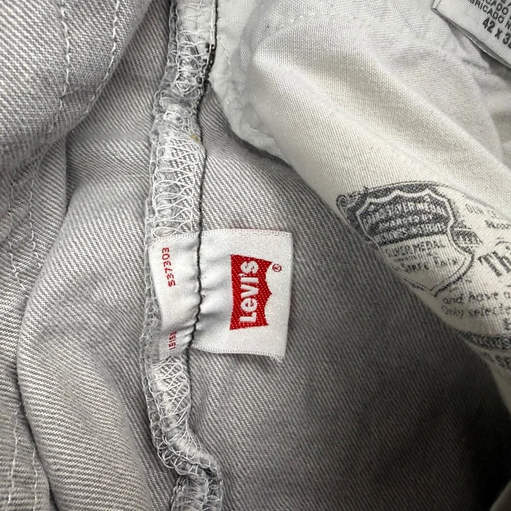 Levis 501 Mens Grey Grunge‎ Y2K Button Fly Denim Jeans 42x32 (Measures 38x30)